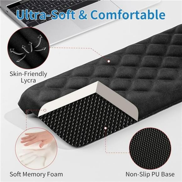 L shaped desk elbow pads memory foam wrist armrest support cushion for office ho - Picture 3 of 7